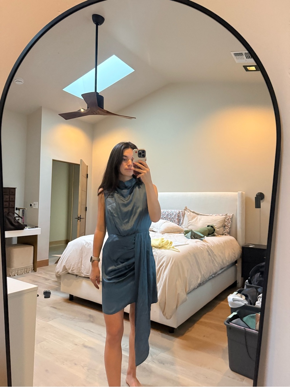 Anthropology blue silk dress size 6